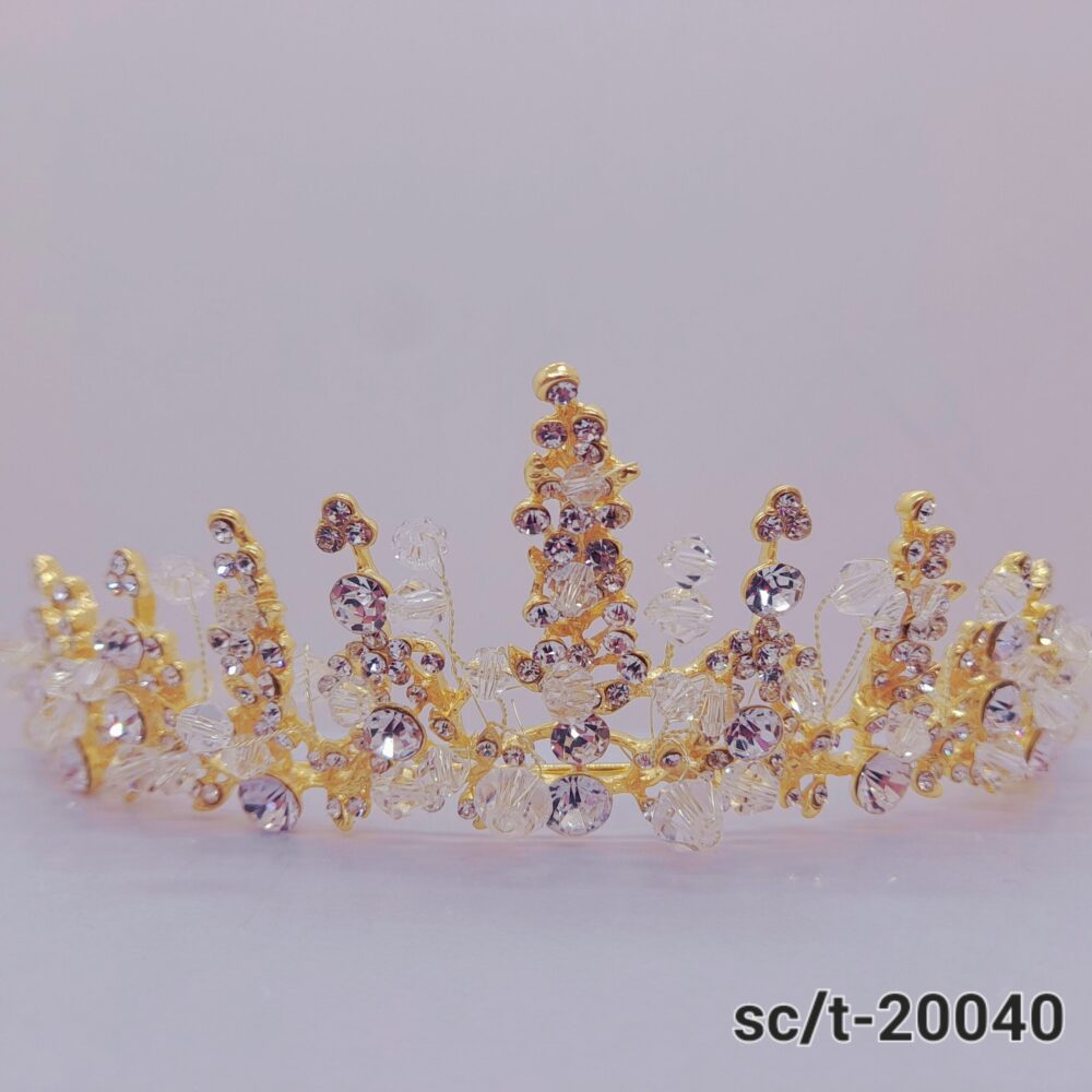 Tiara con cuencas de cristal / T-040 - Image 2