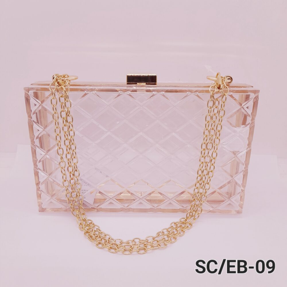 Sobre de Fiesta tipo Clutch Transparente de Acrilico / EB-09