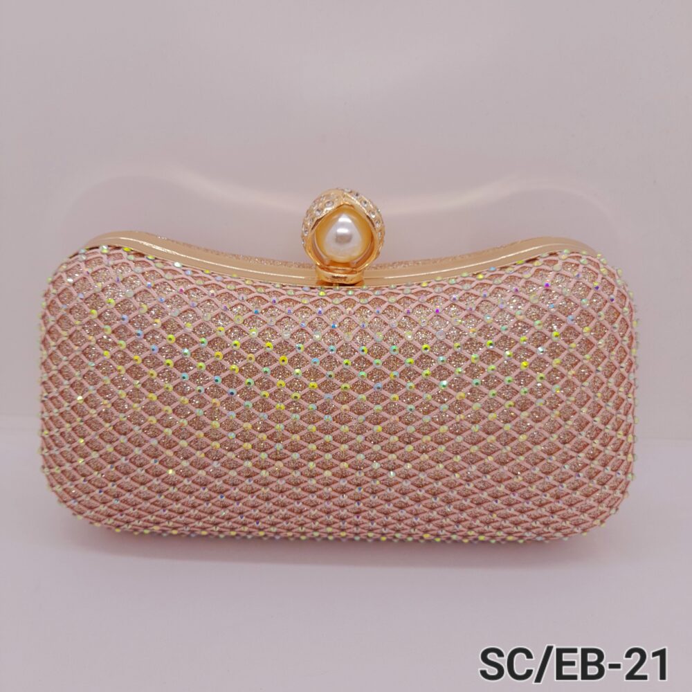 Sobre de Fiesta tipo Clutch con Strass Boreal y Perla / EB-21 (LIQUIDACIÓN) - Image 2