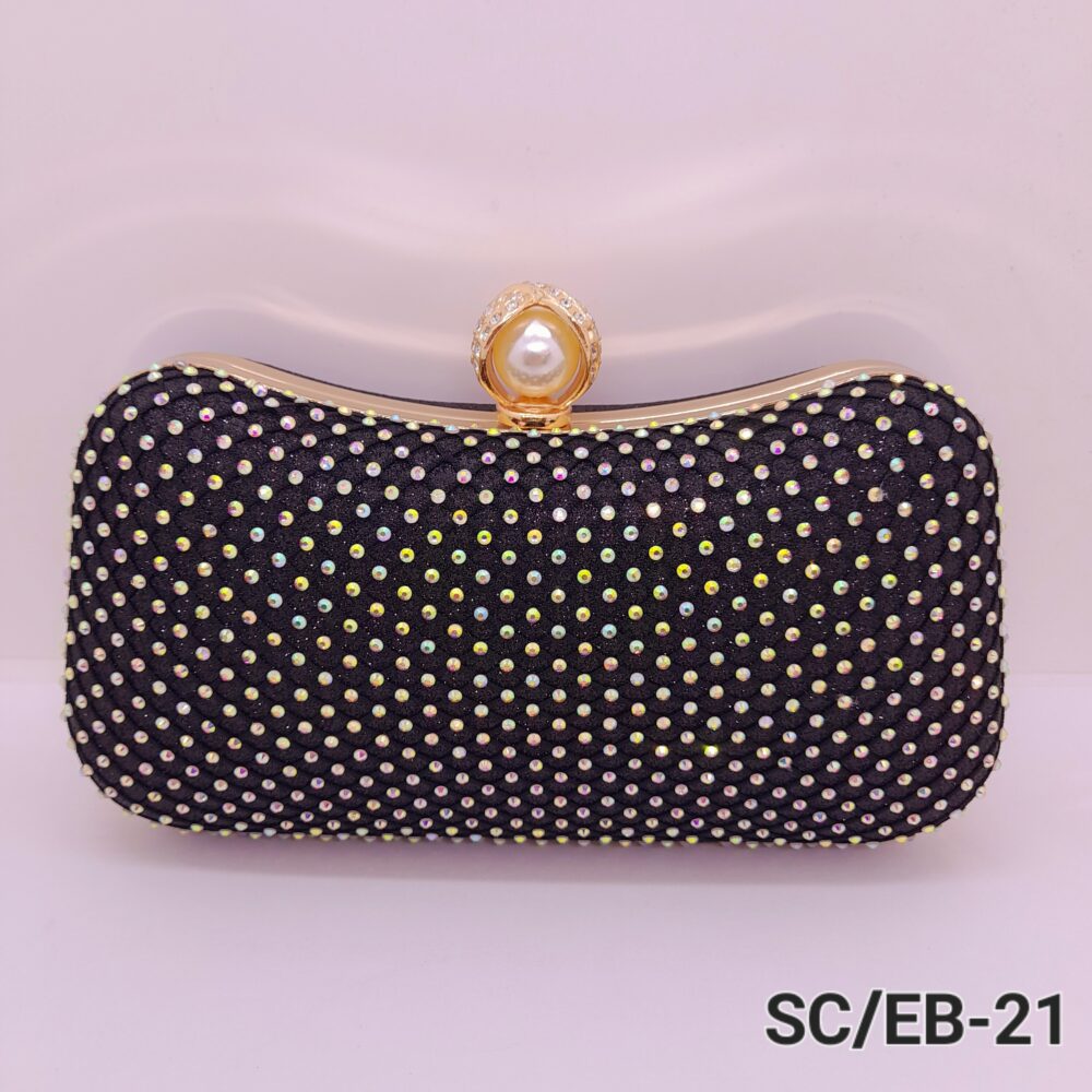 Sobre de Fiesta tipo Clutch con Strass Boreal y Perla / EB-21 (LIQUIDACIÓN) - Image 4