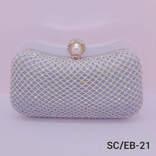 Sobre de Fiesta tipo Clutch con Strass Boreal y Perla / EB-21