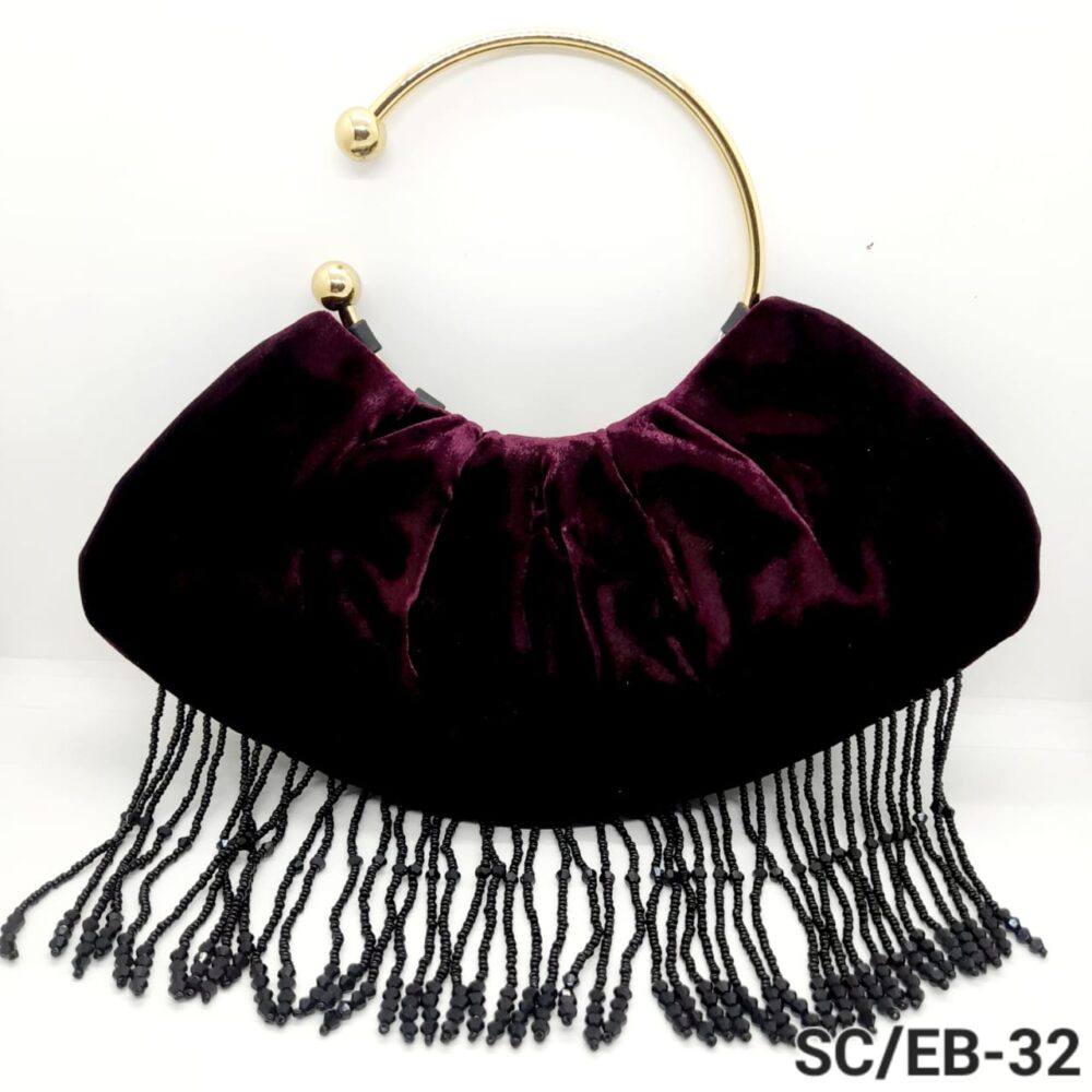 Cartera de Fiesta Flecos Terciopelo  / EB-32 - Image 4