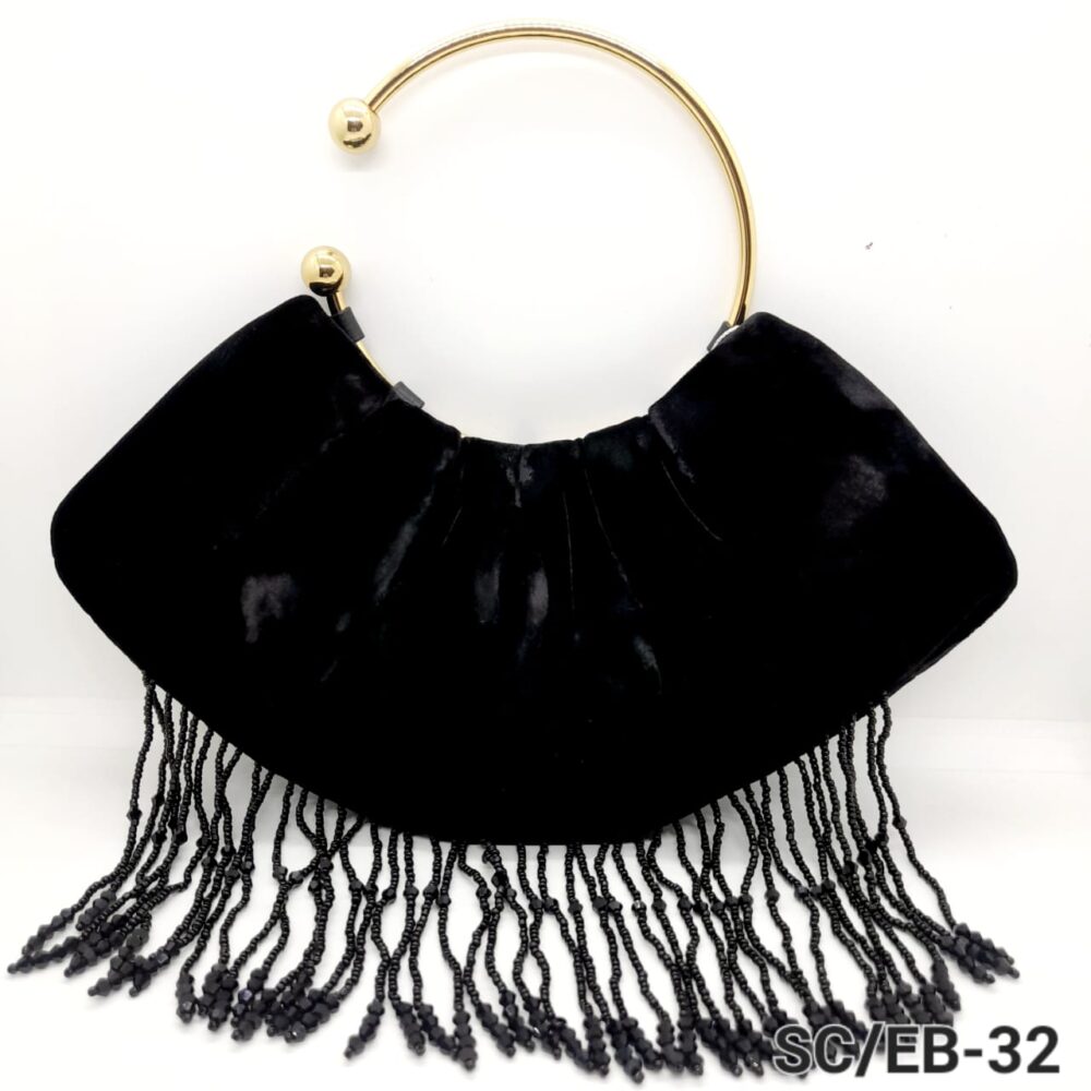 Cartera de Fiesta Flecos Terciopelo  / EB-32 - Image 3