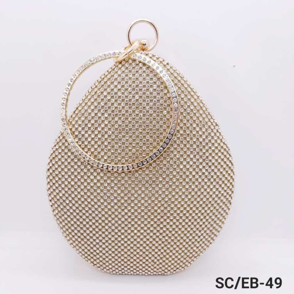 Clutch de fiesta de Strass con Manija de Strass  / EB-49