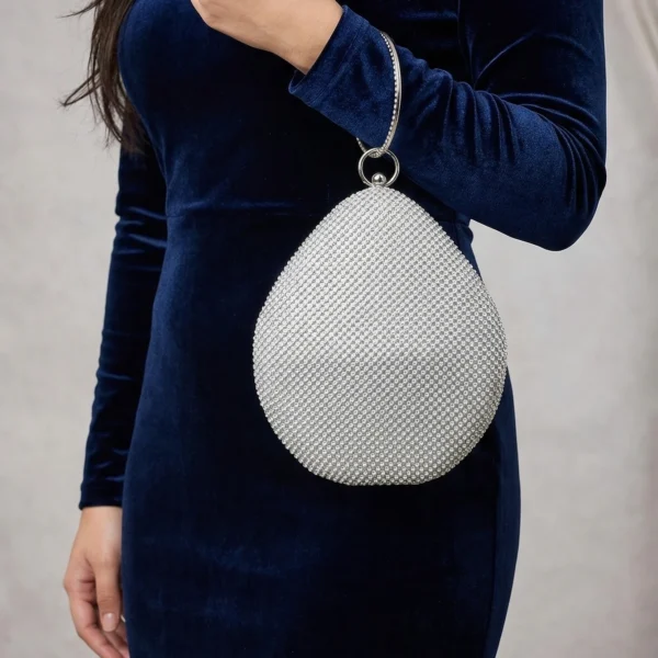 Clutch de fiesta de Strass con Manija de Strass  / EB-49 - Imagen 2