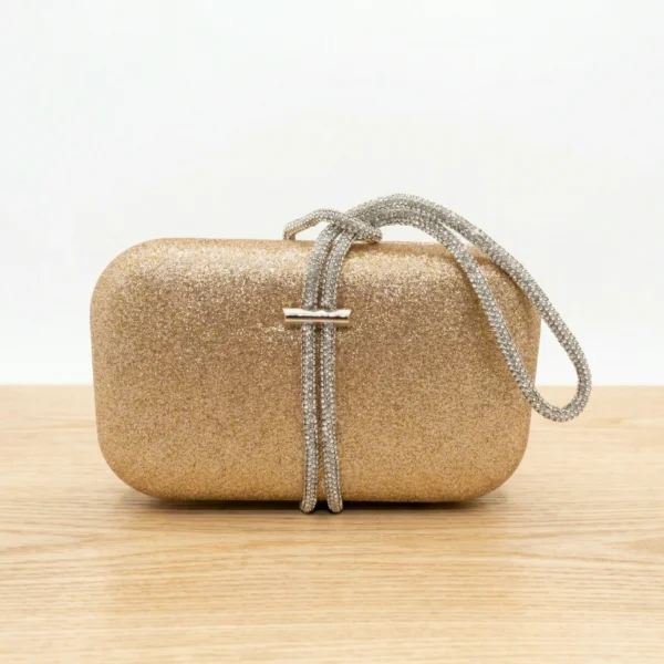 Clutch Glitter con tira de Strass  / EB-40
