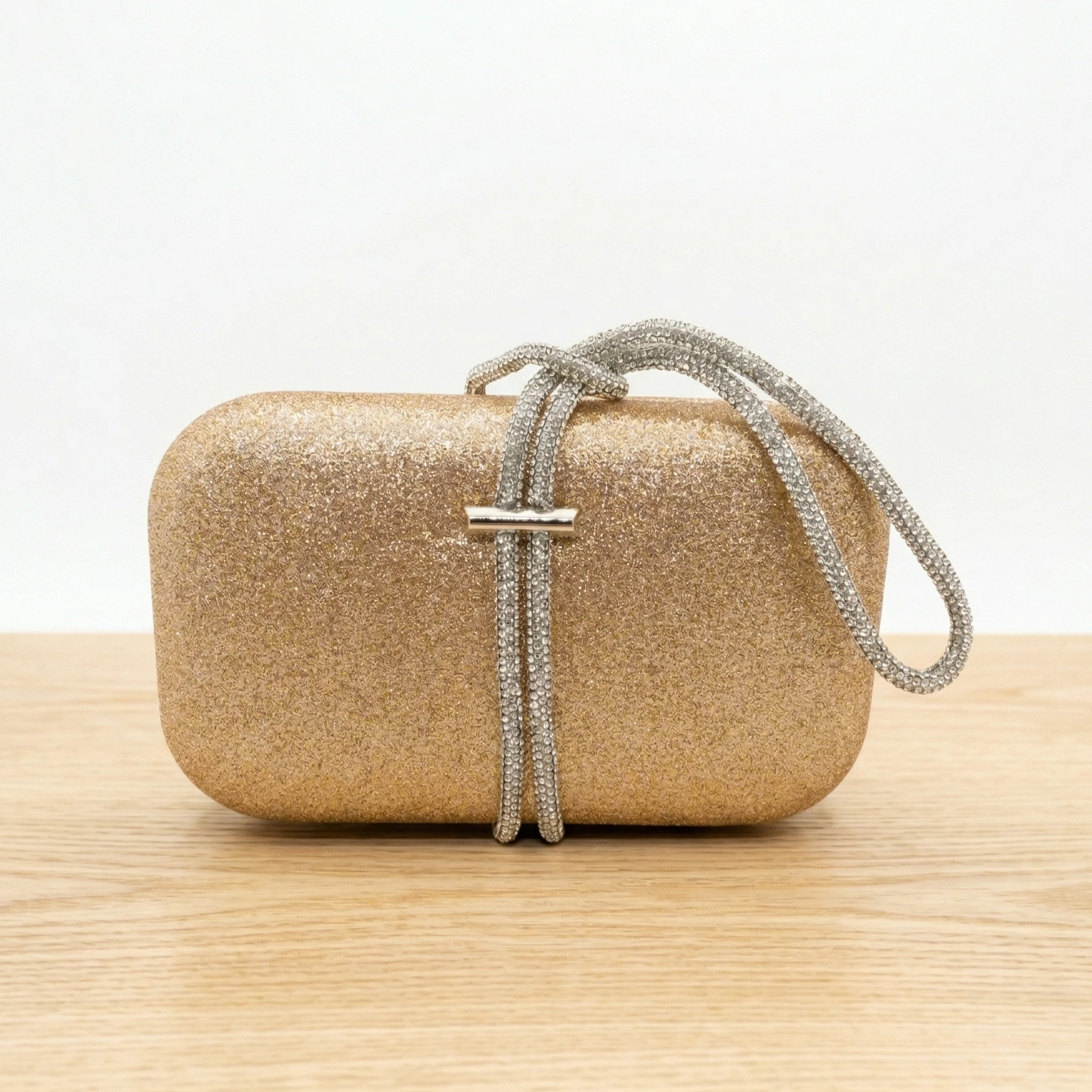 Clutch Glitter con tira de Strass / EB-40