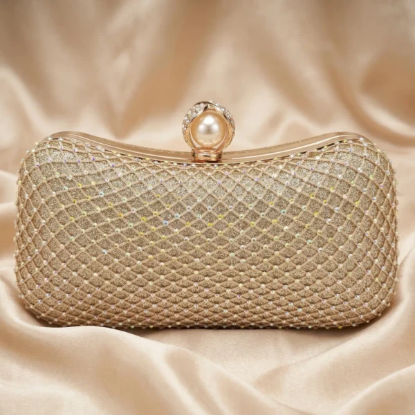 Sobre de Fiesta tipo Clutch con Strass Boreal y Perla / EB-21