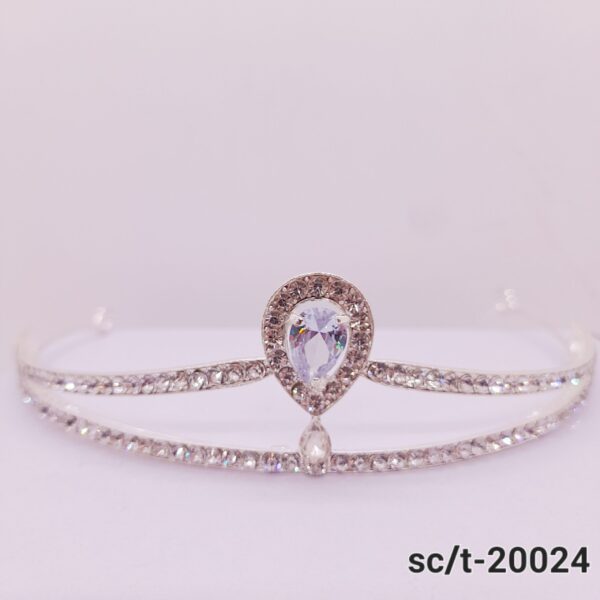 Tiara de Strass con piedra de Cristal / T-024