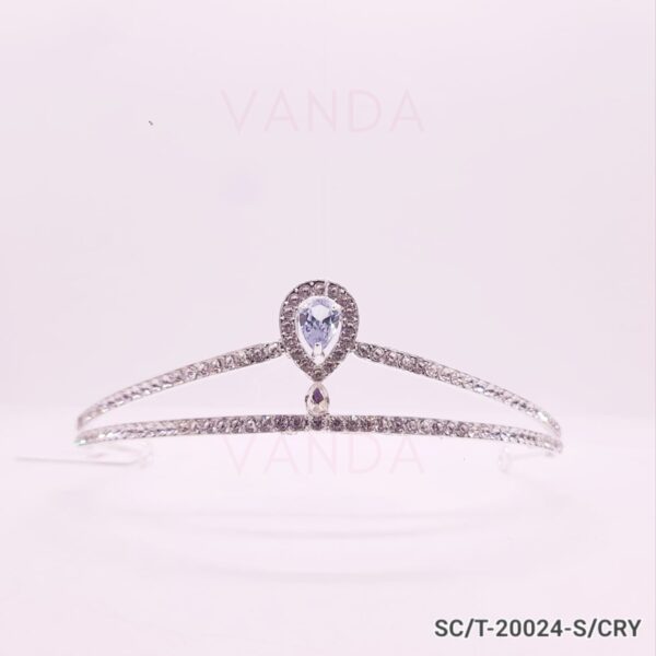 Tiara de Strass con piedra de Cristal / T-024