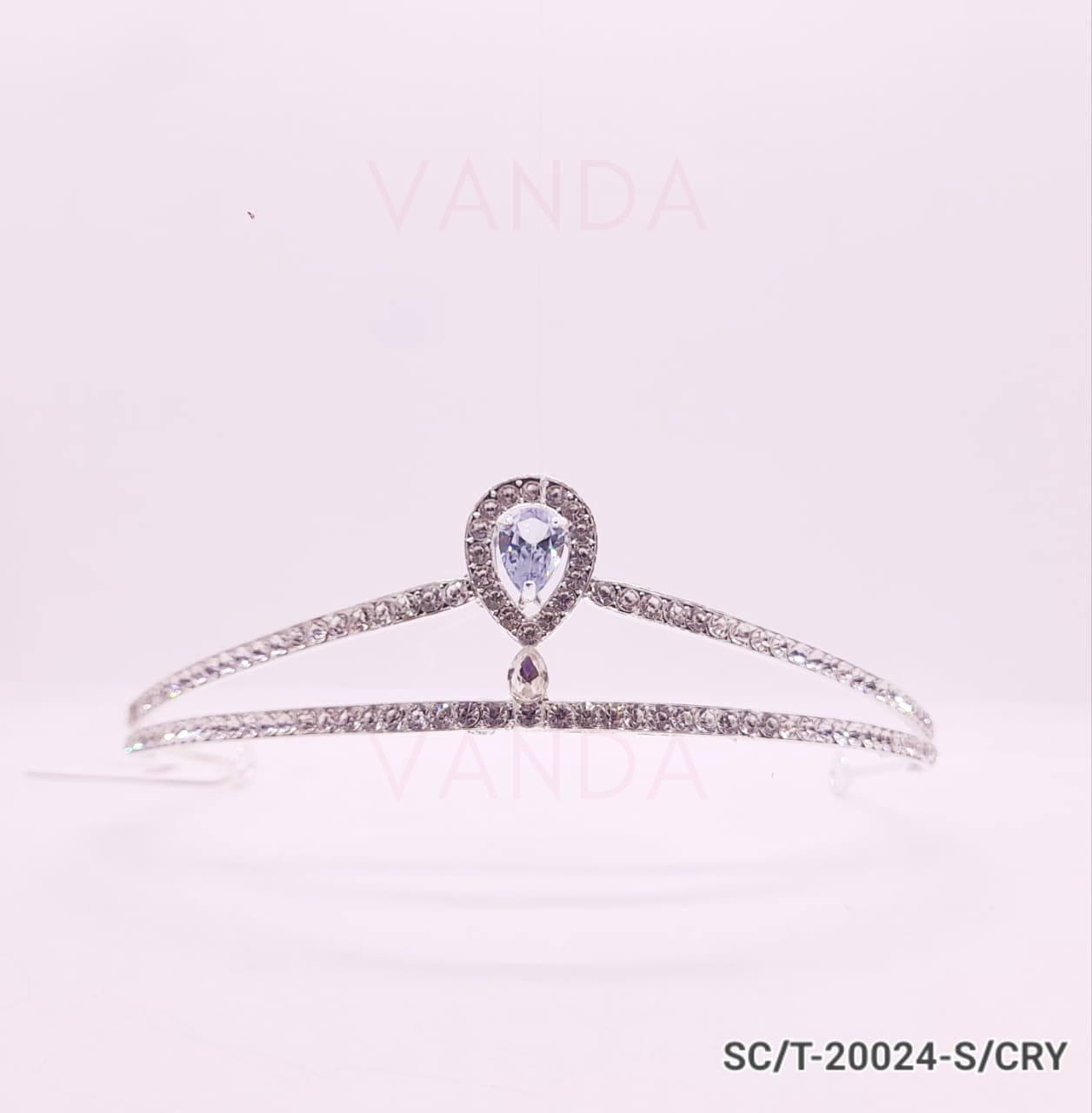 Tiara de Strass con piedra de Cristal / T-024