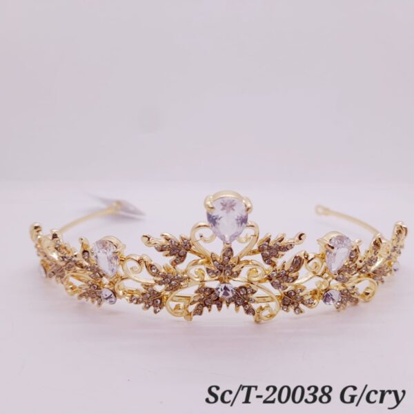 Tiara de Strass con Cristales / T-038