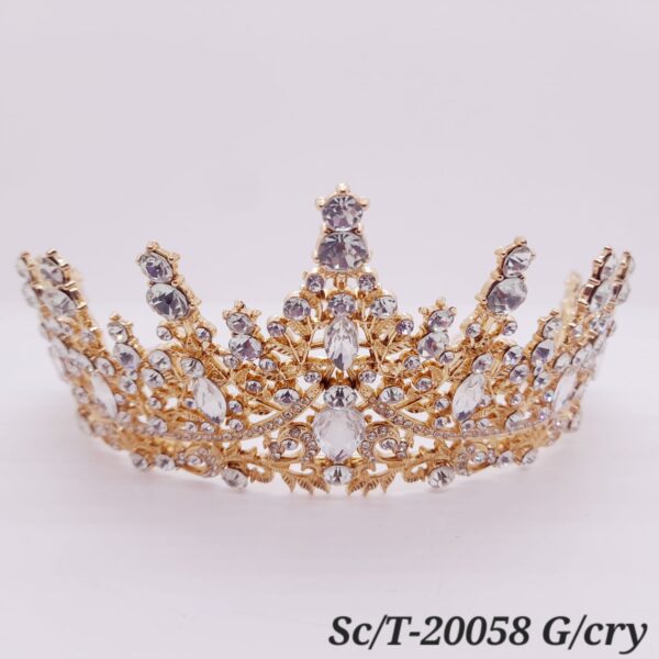 Tiara de Strass / T-058 - DORADO/CRISTAL