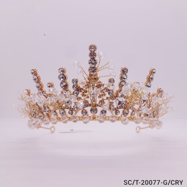 Tiara de Strass con Cuencas de cristal / T-077 - Imagen 2