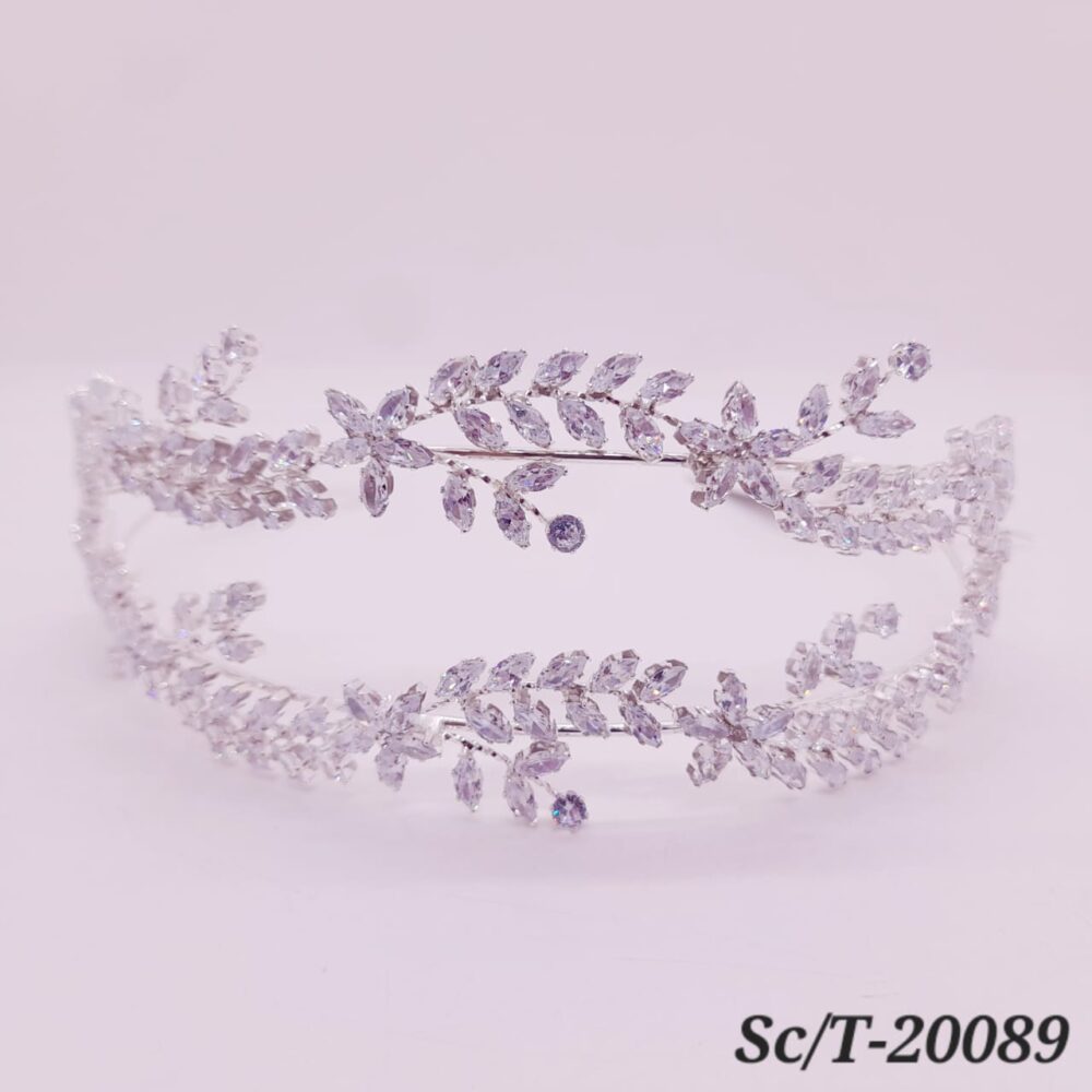 Tocado Semirígido de Cubic Zirconia doble Hilo - T-089