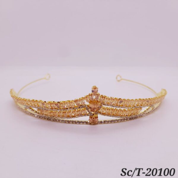 Tiara de Cubic Ambar y Cristal / T-100