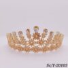 Tiara de Cubic Dorada y Ambar / T-105