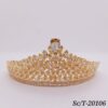 Tiara de Cubic Dorada y Ambar / T-106
