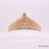 Tiara de Cubic Dorada y Ambar / T-106