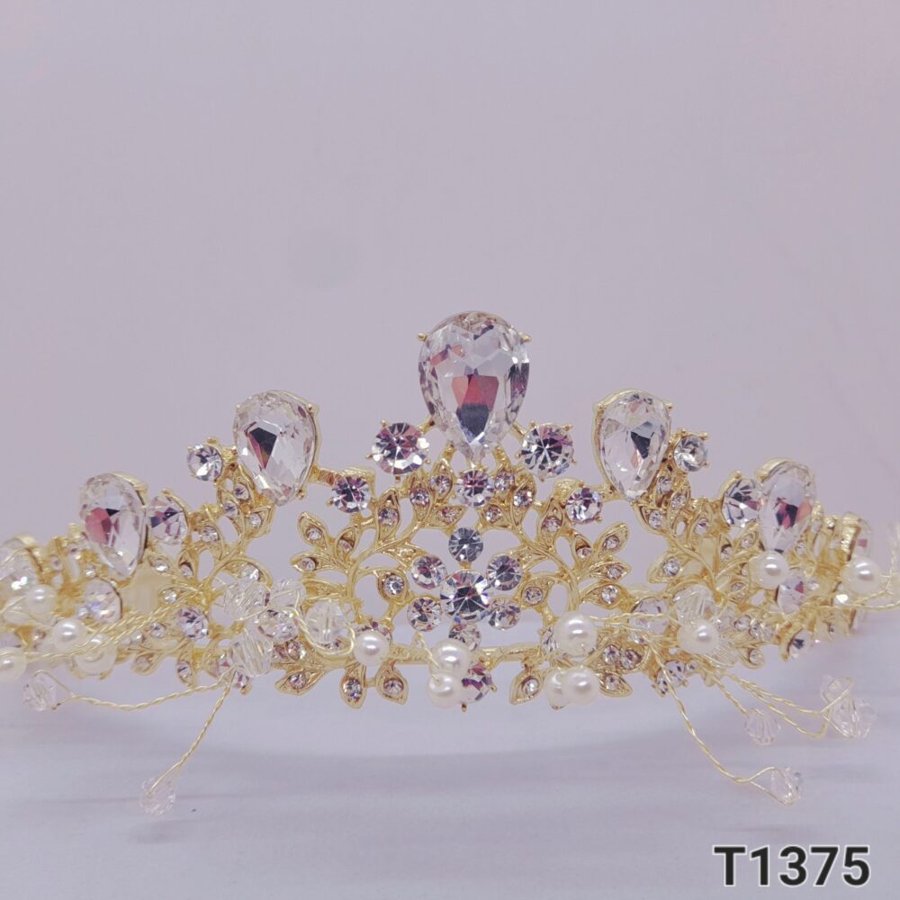 Tiara de Strass con Perlas / T-1375 - Image 2