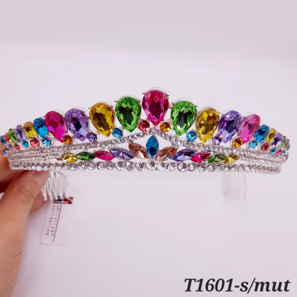 Tiara de Strass en Color / T-1601 - Image 2