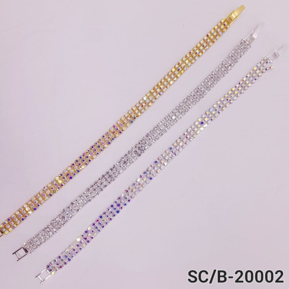 Pulsera de Strass 3 hilos con Broche / B20002