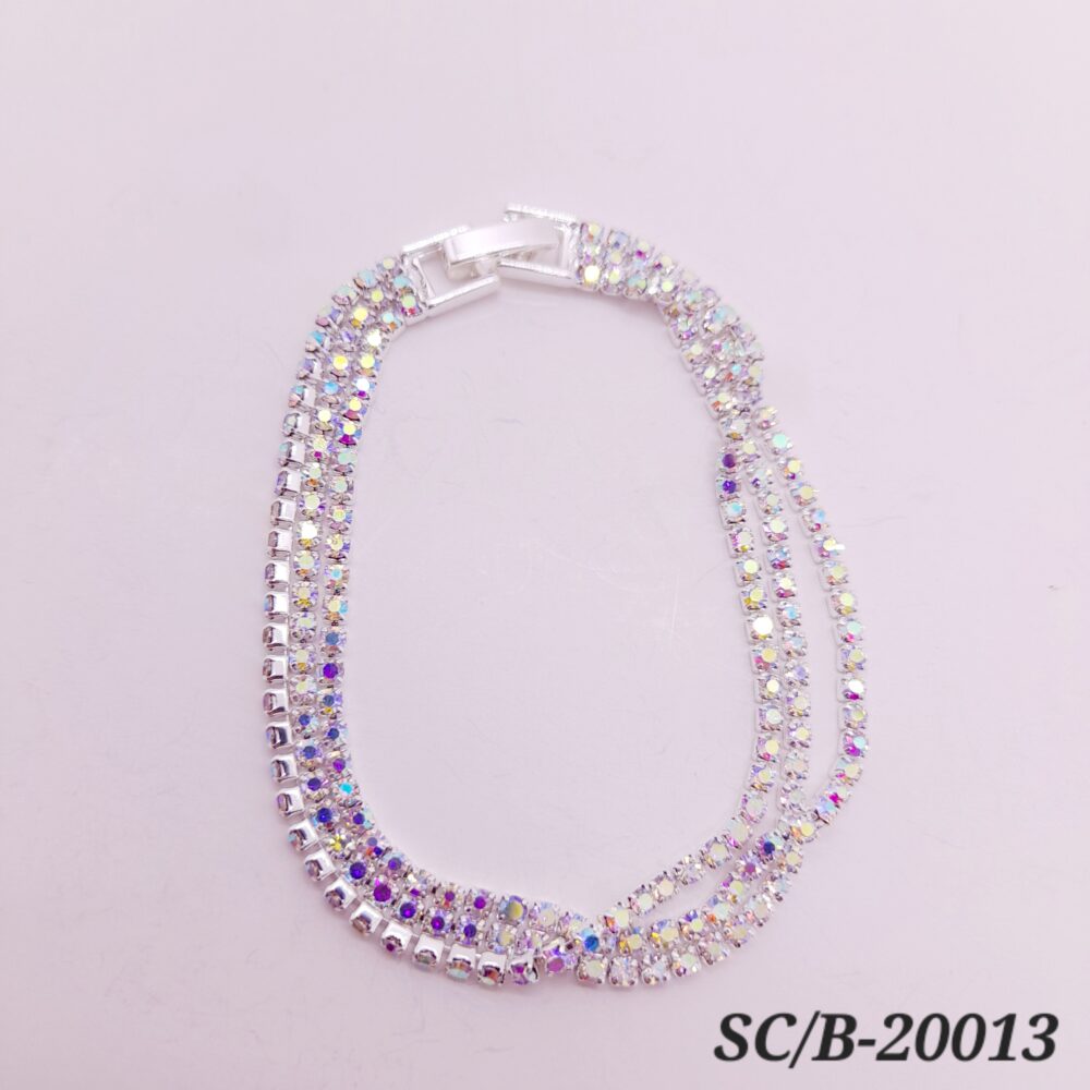 Pulsera de Strass 3 hilos (sueltos) con Broche / B20013 - Image 5