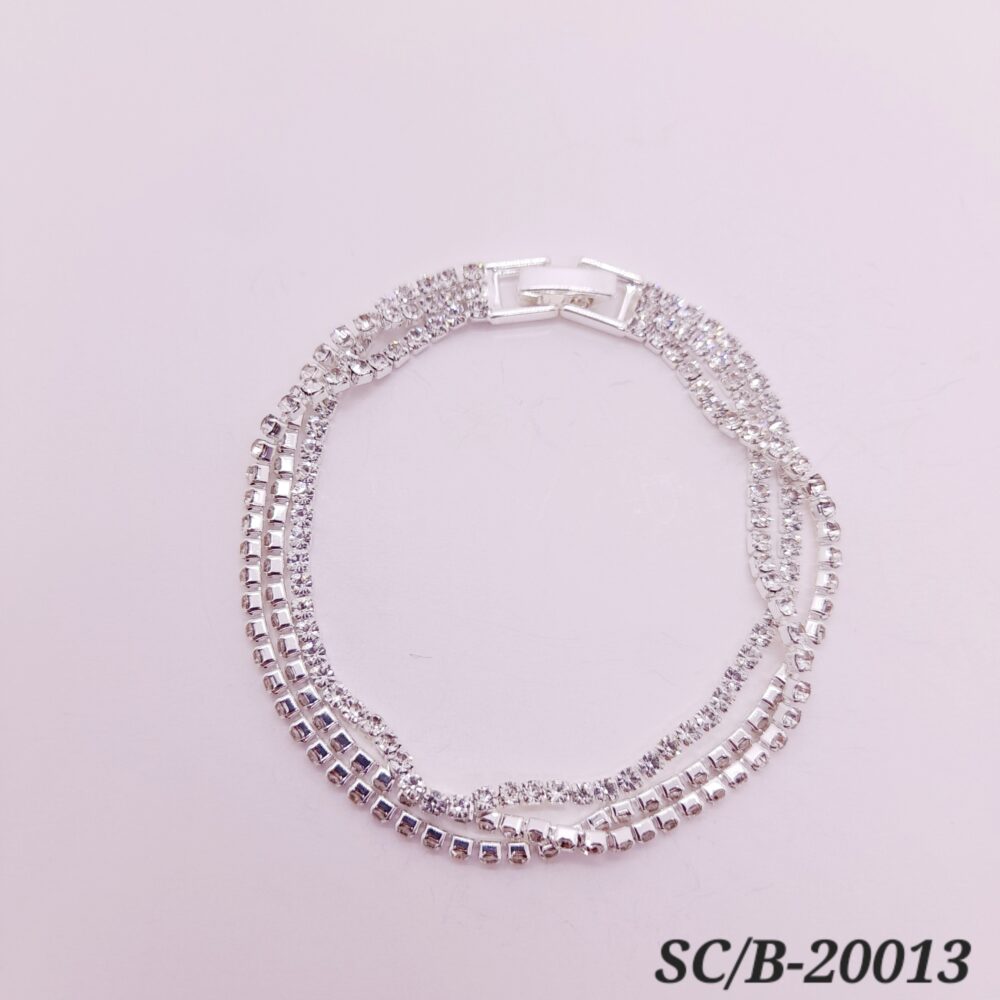 Pulsera de Strass 3 hilos (sueltos) con Broche / B20013