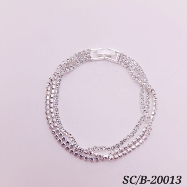 Pulsera de Strass 3 hilos (sueltos) con Broche / B20013
