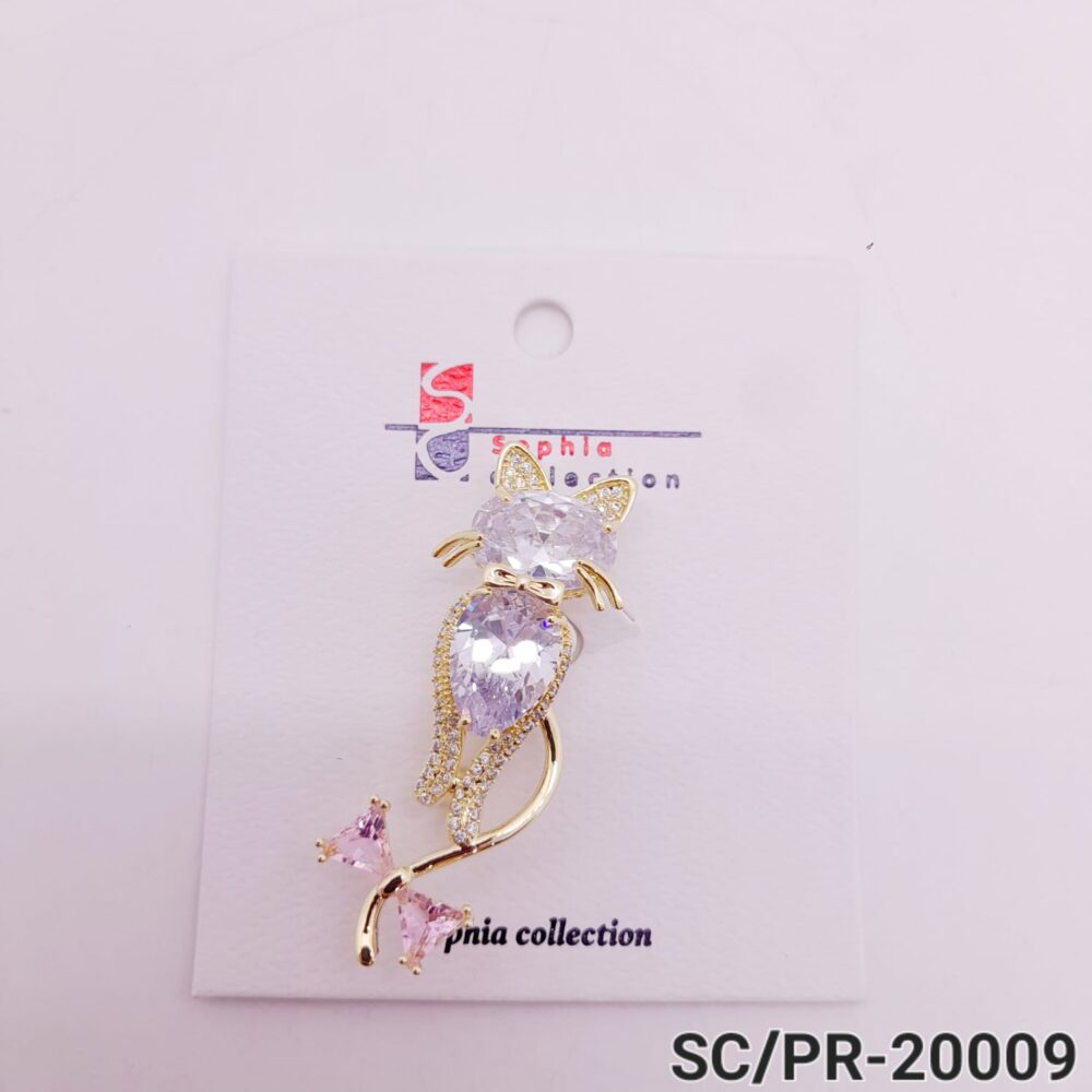Prendedor de Gatito de Strass / PR-009