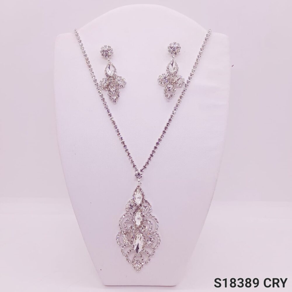 Set Collar con Aros de Strass / S-18389