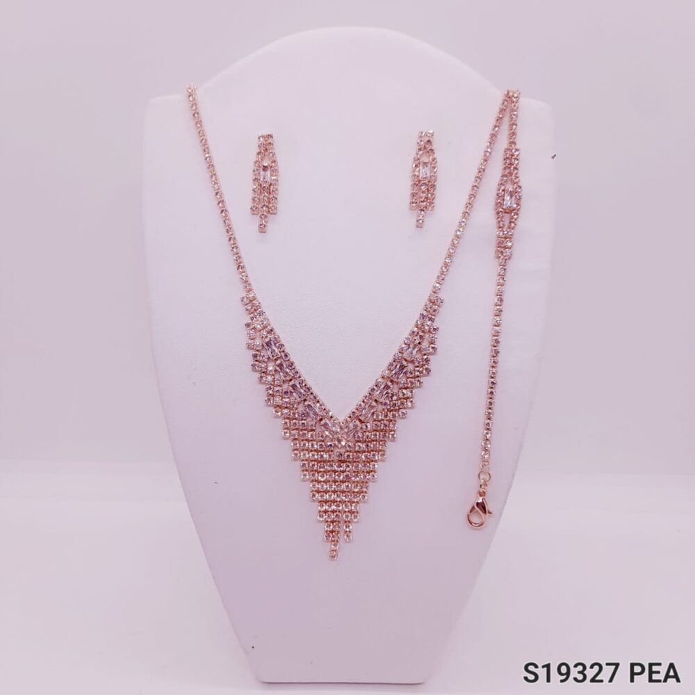 Set Collar con Aros de Strass / S-19327