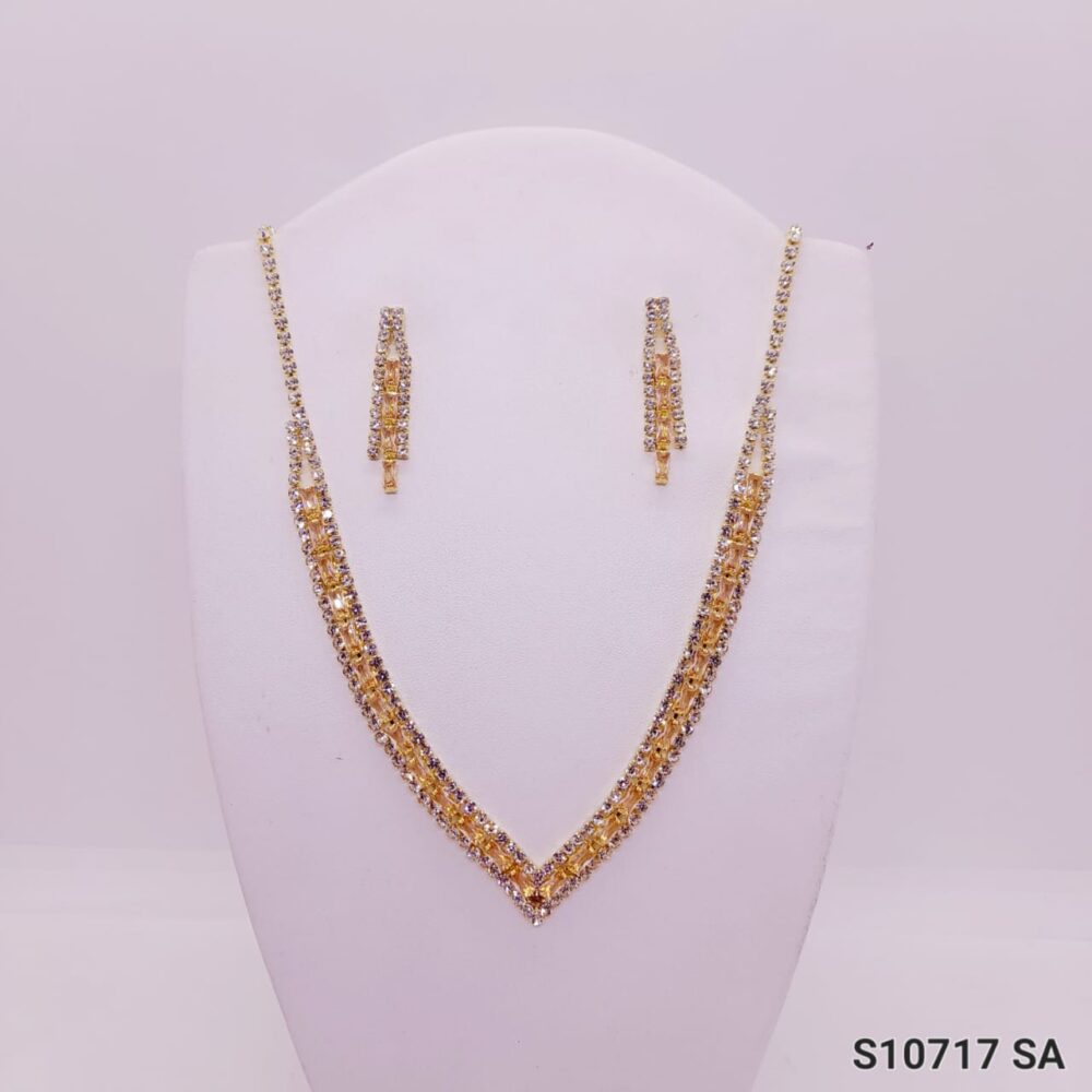 Set Collar con Aros de Strass / S-19717