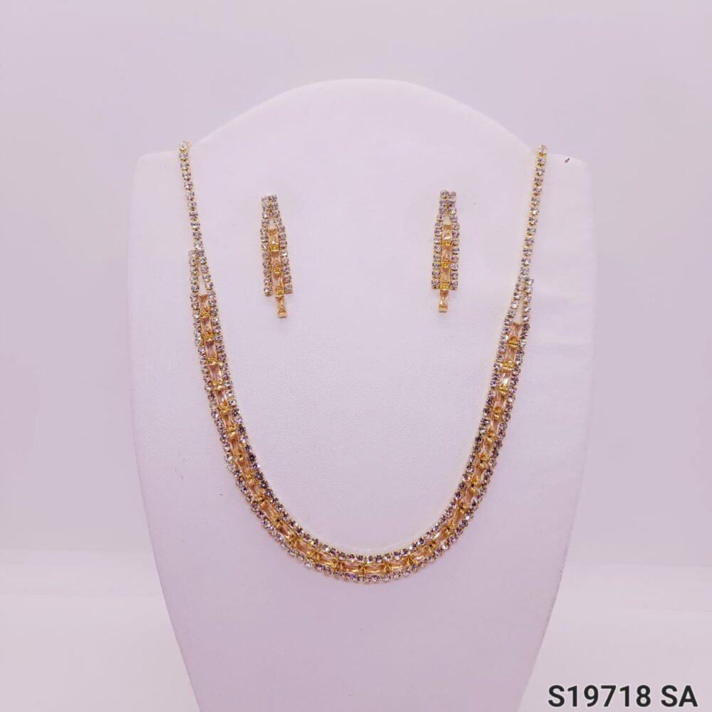Set Collar con Aros de Strass / S-19718