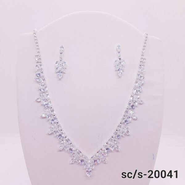 Set Collar con Aros de Strass y Cristales / S-20041