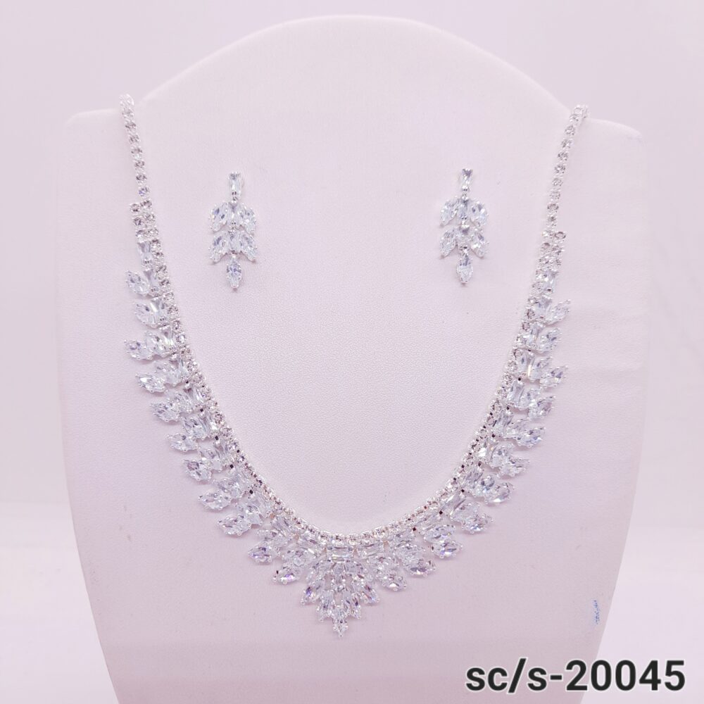 Set Collar con Aros de Strass y Cristales / S-20045