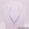 Set Collar con Aros de Strass / S-20068 - PLATA/CRISTAL