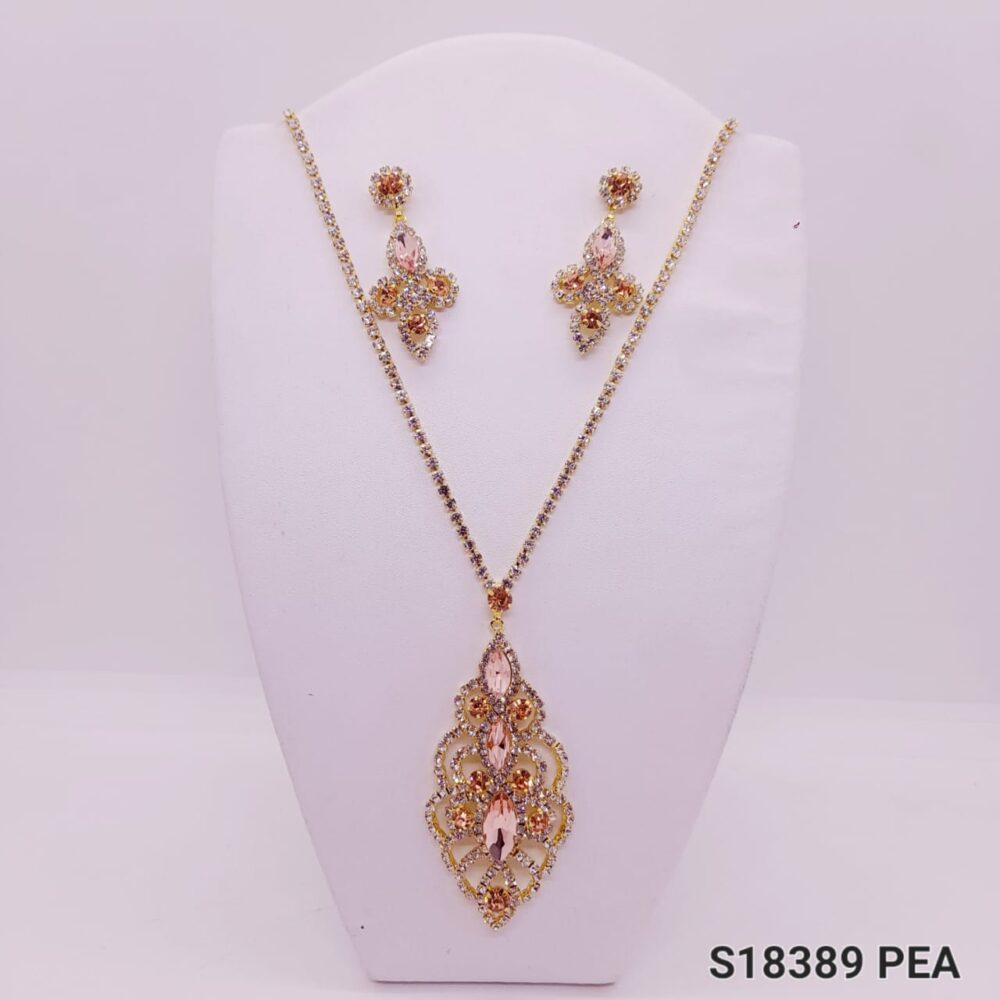 Set Collar con Aros de Strass / S-18389 - Image 3