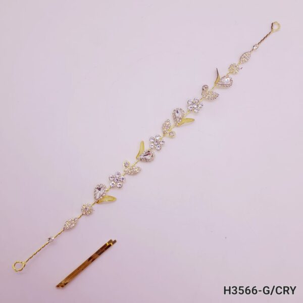 Tocado Diadema Para Pelo de Strass Flexible - H3566 - DORADO/CRISTAL