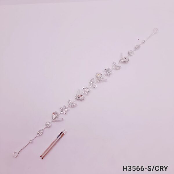 Tocado Diadema Para Pelo de Strass Flexible - H3566 - PLATA/CRISTAL