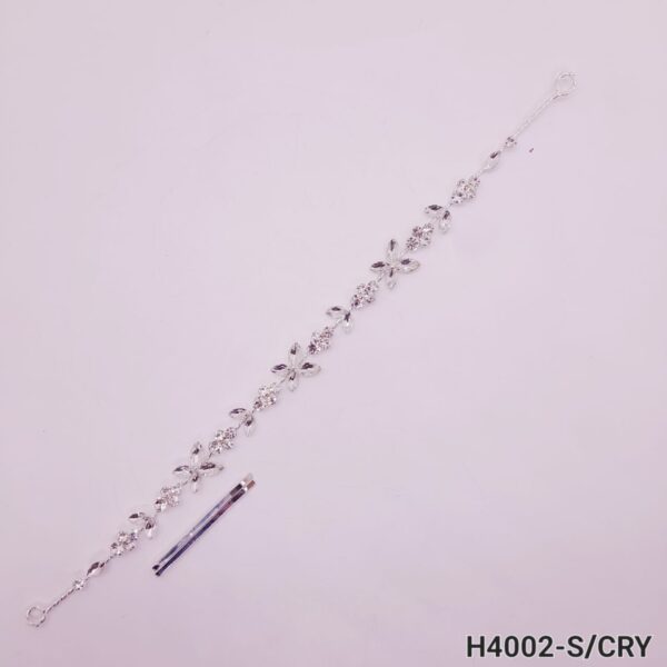 Tocado Diadema Para Pelo de Strass Flexible - H4002 - PLATA/CRISTAL