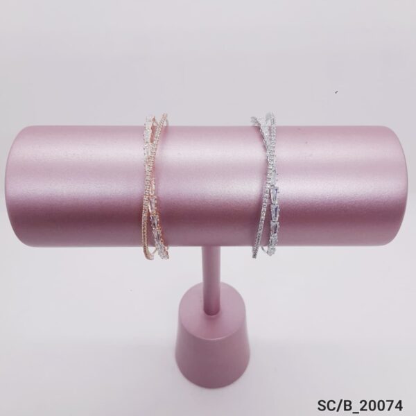 Pulsera Esclava con Strass / B-20074 - PLATA/CRISTAL