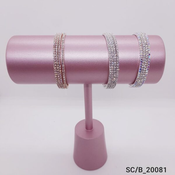 Pulsera Brazalete Tirabuzon con Strass / B-20081 - ROSE/CRISTAL