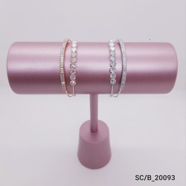Pulsera Esclava con Strass / B-20093 - ROSE/CRISTAL