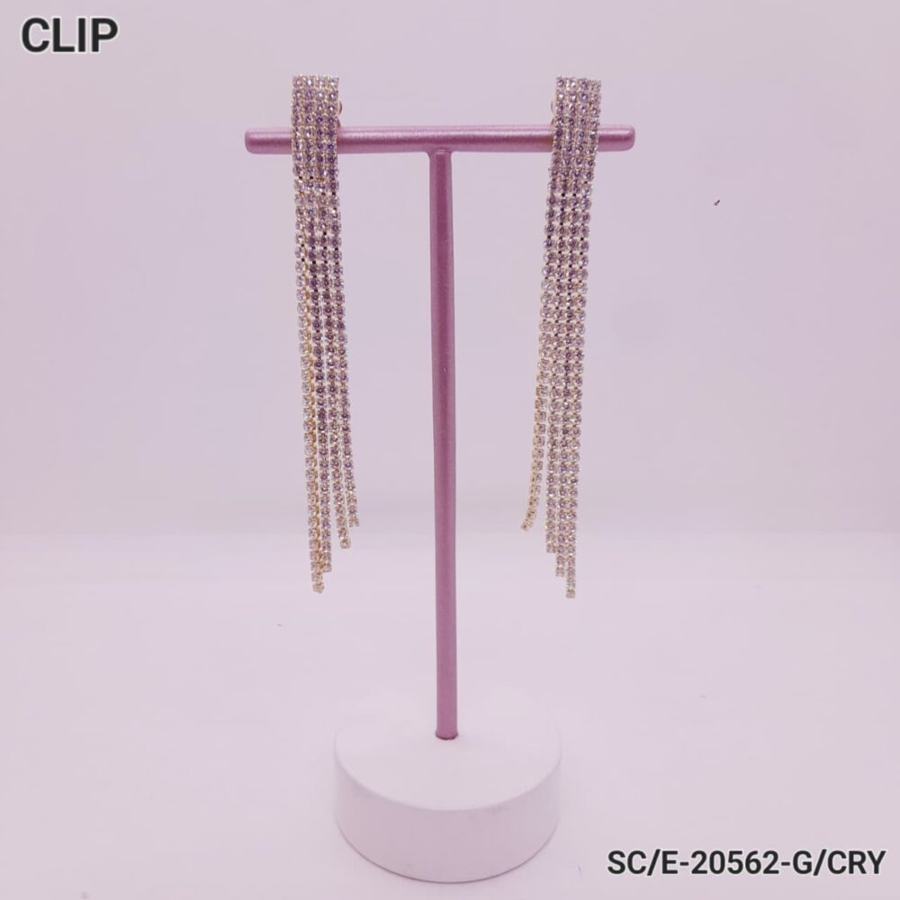 Aro de Strass Clásico tipo Lluvia Clip / E-20562