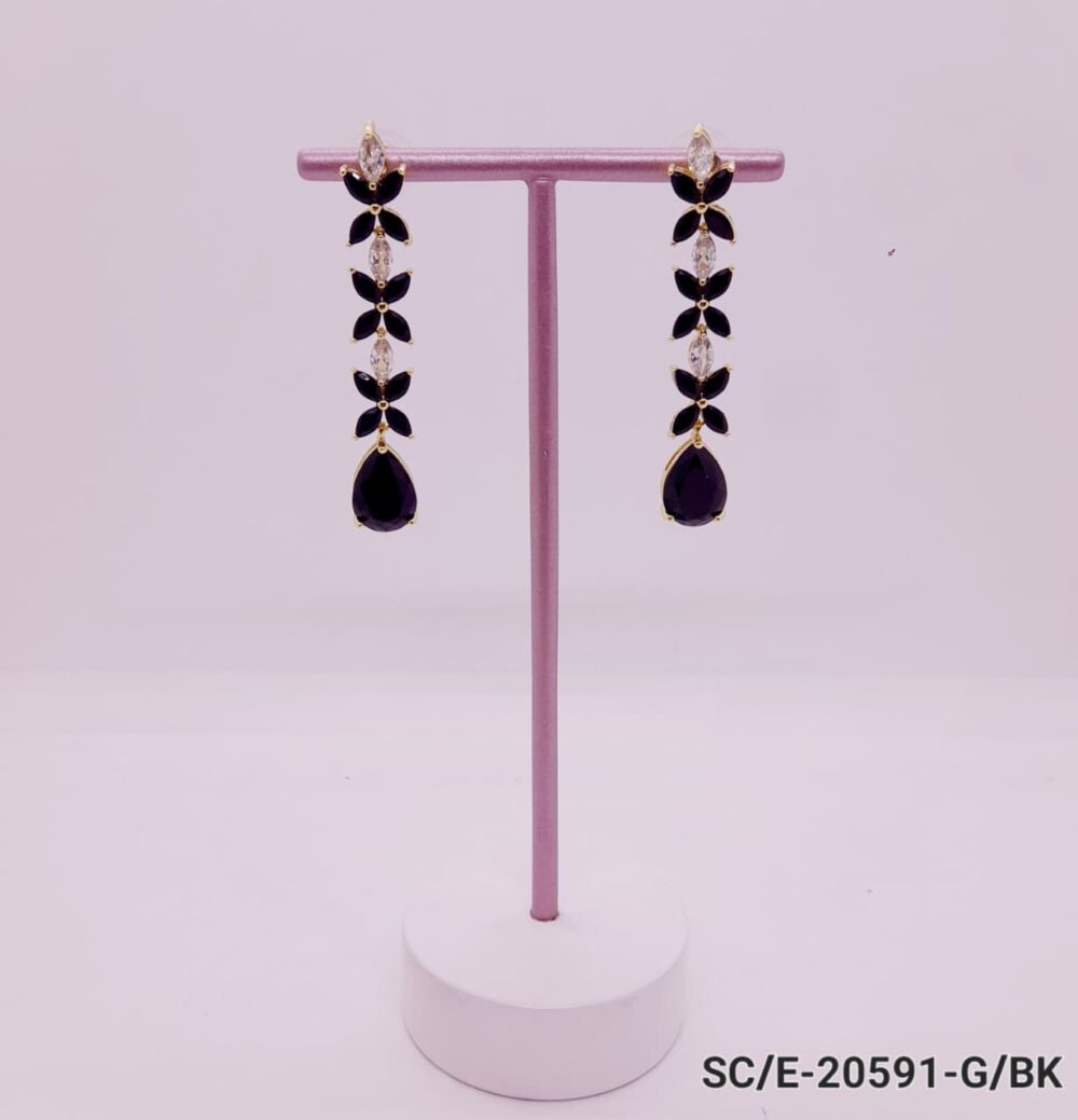 Aros de Strass y Piedras Negras / E-20591