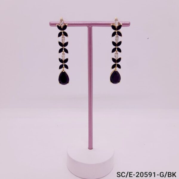 Aros de Strass y Piedras Negras / E-20591