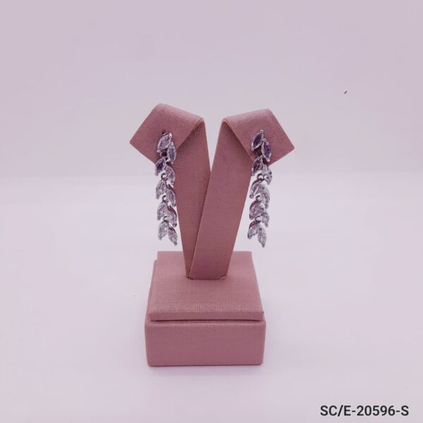 Aros de Cristal Cubic / E-20596 - PLATA/CRISTAL