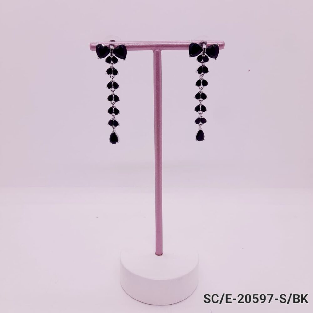 Aros de Strass y Piedras Negras / E-20597