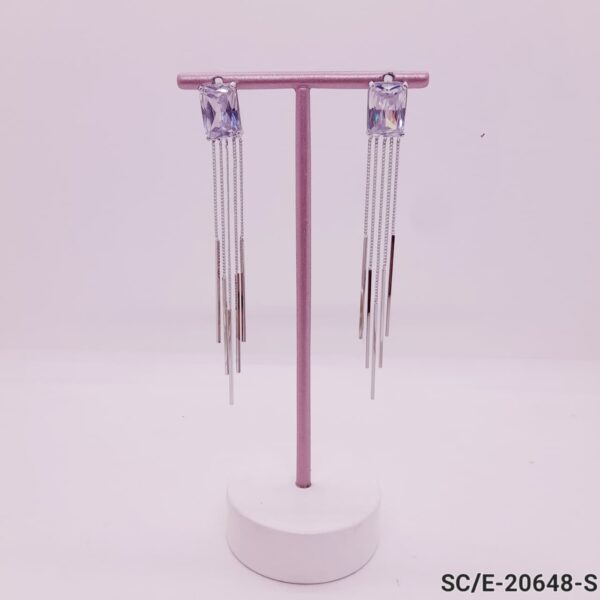 Aros Urban Chain Con Strass - Hipoalergénicos / E-20648 - PLATA